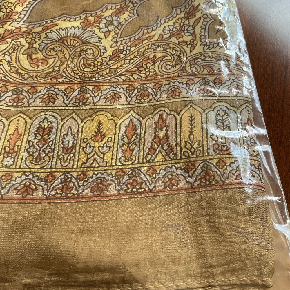 PRINCE SILKS 100% Silk Scarf - Made in Kashmir Gorgeous Fall Colors 40 x 40” NWT - Picture 4 of 10